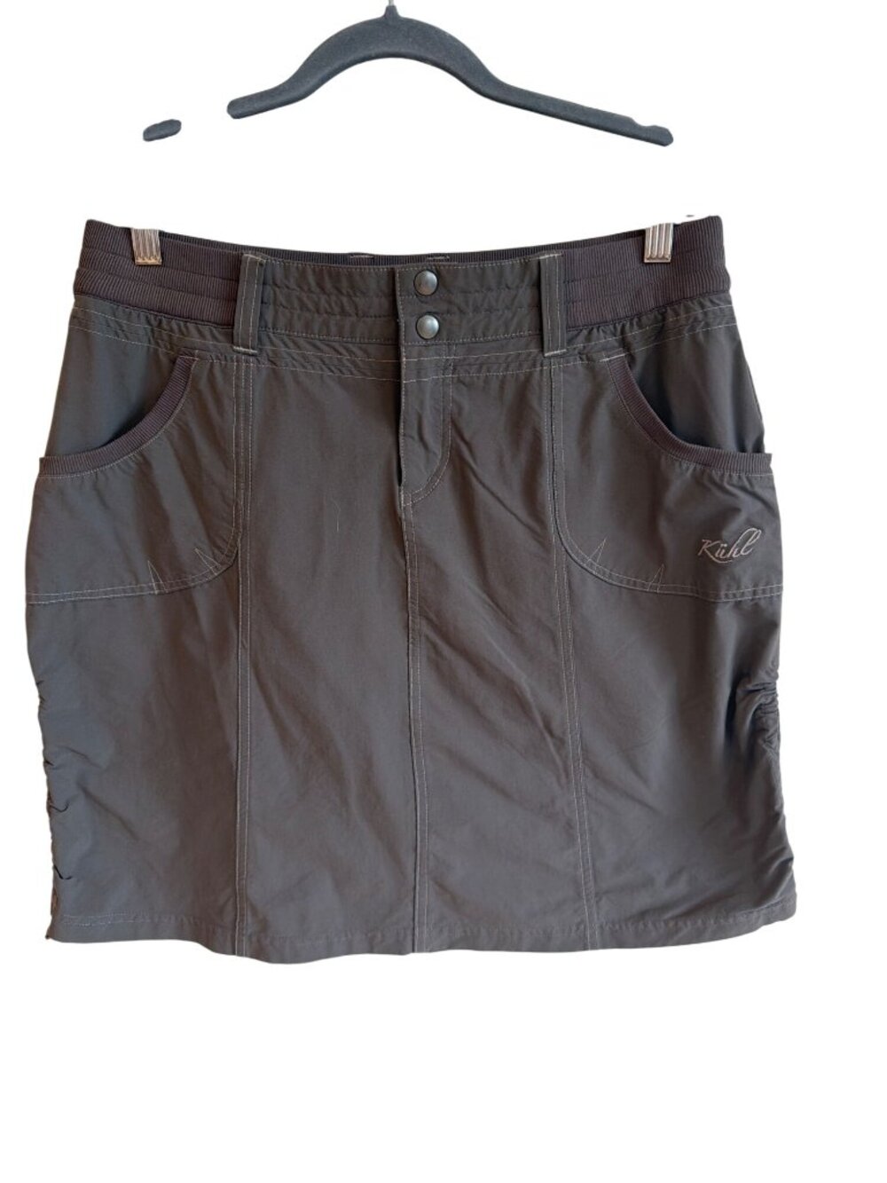 KUHL Women’s Durango Skirt Gray Women's 10 Cinch sides Outdoor Hiking Cargo